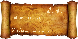 Lohner Anita névjegykártya