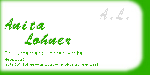 anita lohner business card